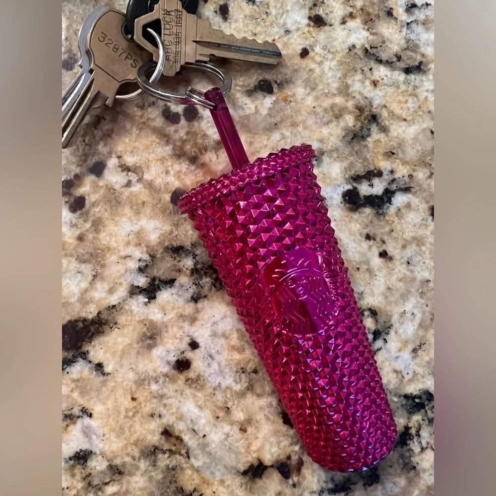 Starbucks Holiday 2022 Gold Bling Studded Ornament Keychain